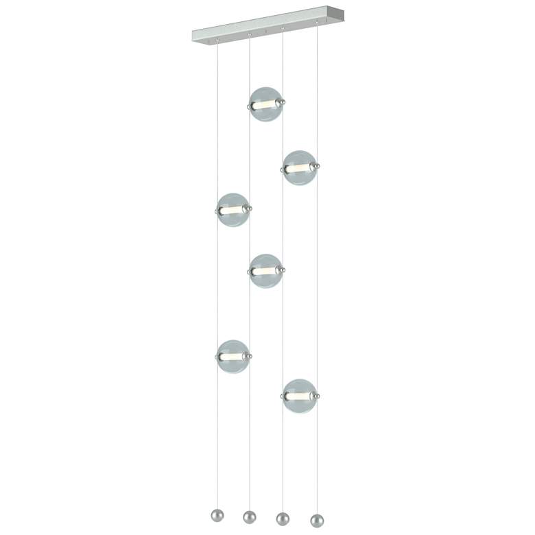 Image 1 Abacus 6-Light Ceiling-to-Floor LED Pendant - Platinum - Cool Grey
