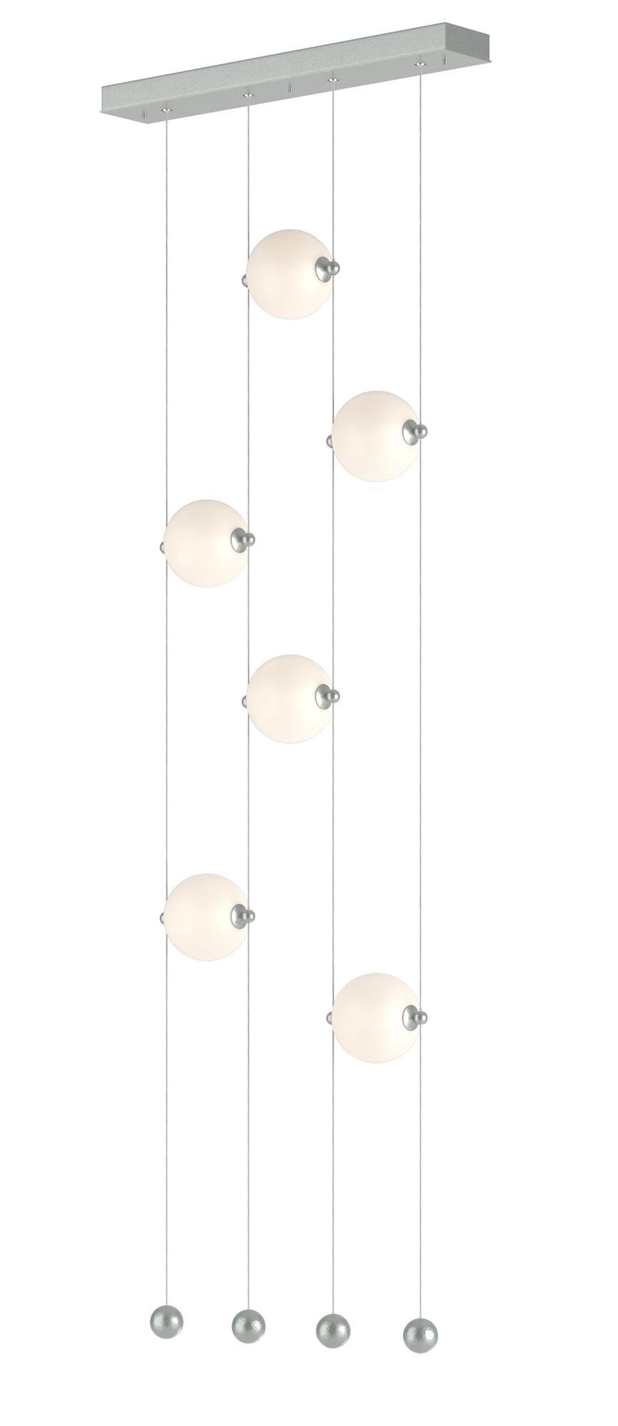 Abacus 6-Light Ceiling-to-Floor LED Pendant - Platinum - Opal Made to Order