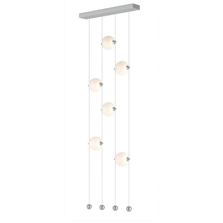 Image 1 Abacus 6-Light Ceiling-to-Floor LED Pendant - Platinum - Opal