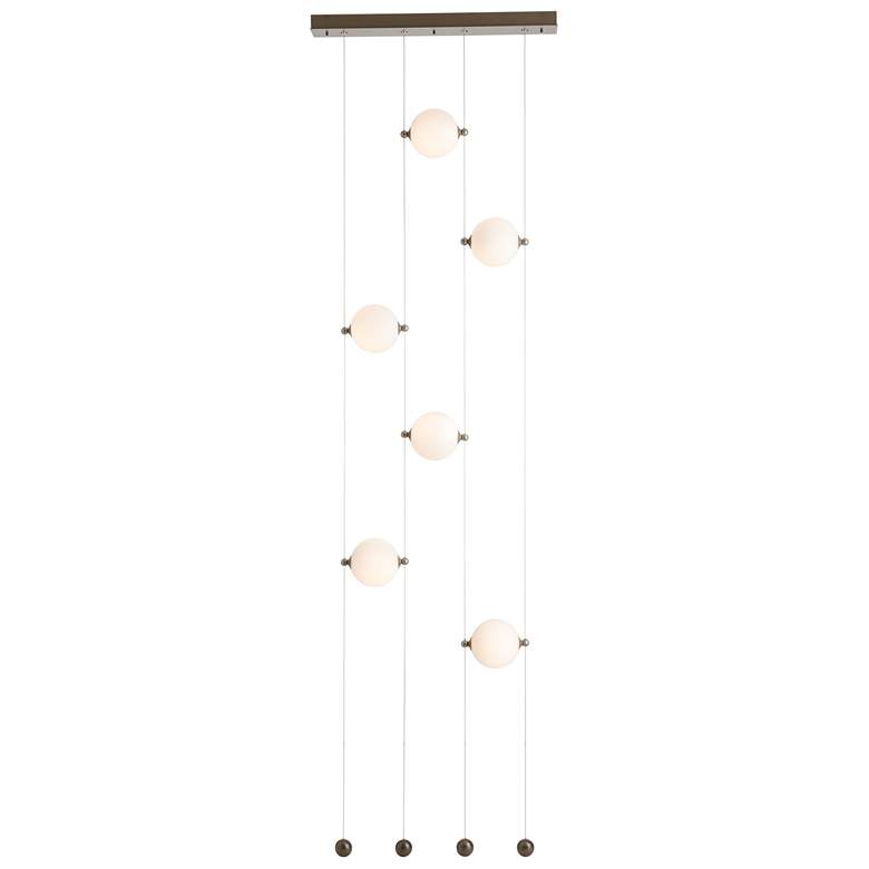Image 1 Abacus 6-Light Ceiling-to-Floor LED Pendant - Smoke - Opal Glass - Standard