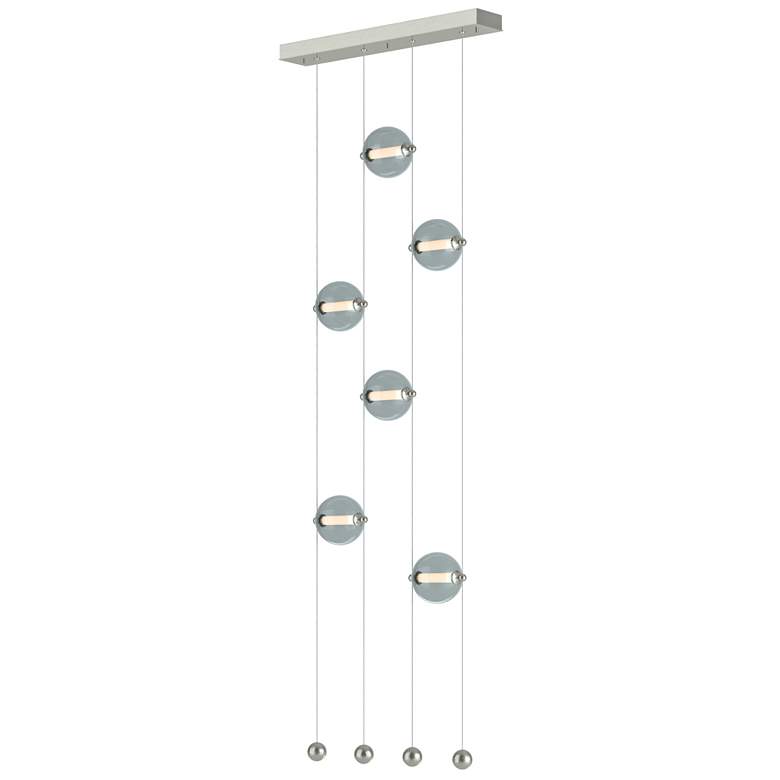 Image 1 Abacus 6-Light Ceiling-to-Floor LED Pendant - Sterling - Cool Grey
