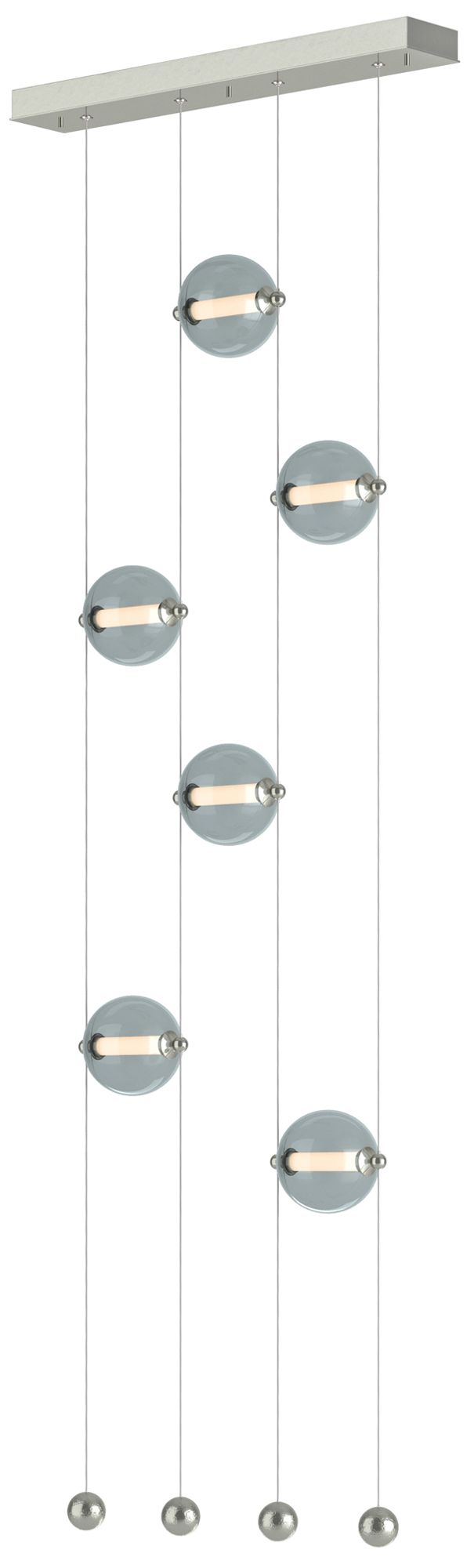 Abacus 6-Light Ceiling-to-Floor LED Pendant Sterling Made to Order