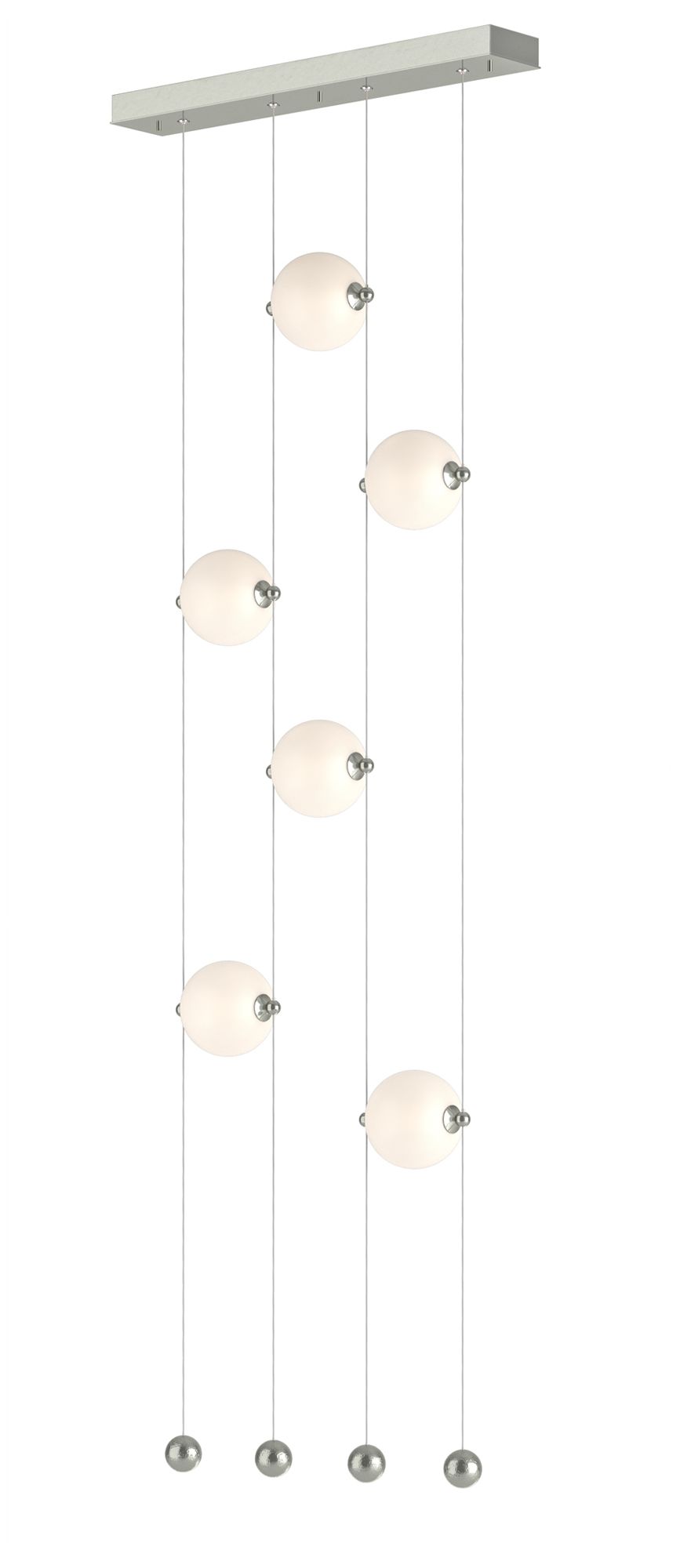 Abacus 6-Light Ceiling-to-Floor LED Pendant - Sterling - Opal Made to Order