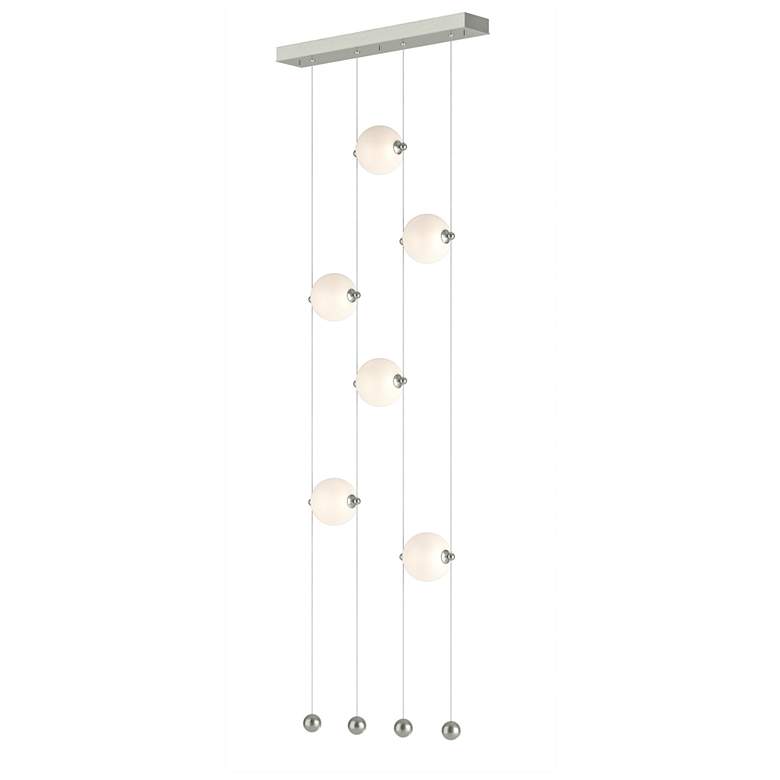 Image 1 Abacus 6-Light Ceiling-to-Floor LED Pendant - Sterling - Opal