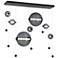 Abacus 7-Light Double Linear LED Pendant - Black - Grey Glass - Standard