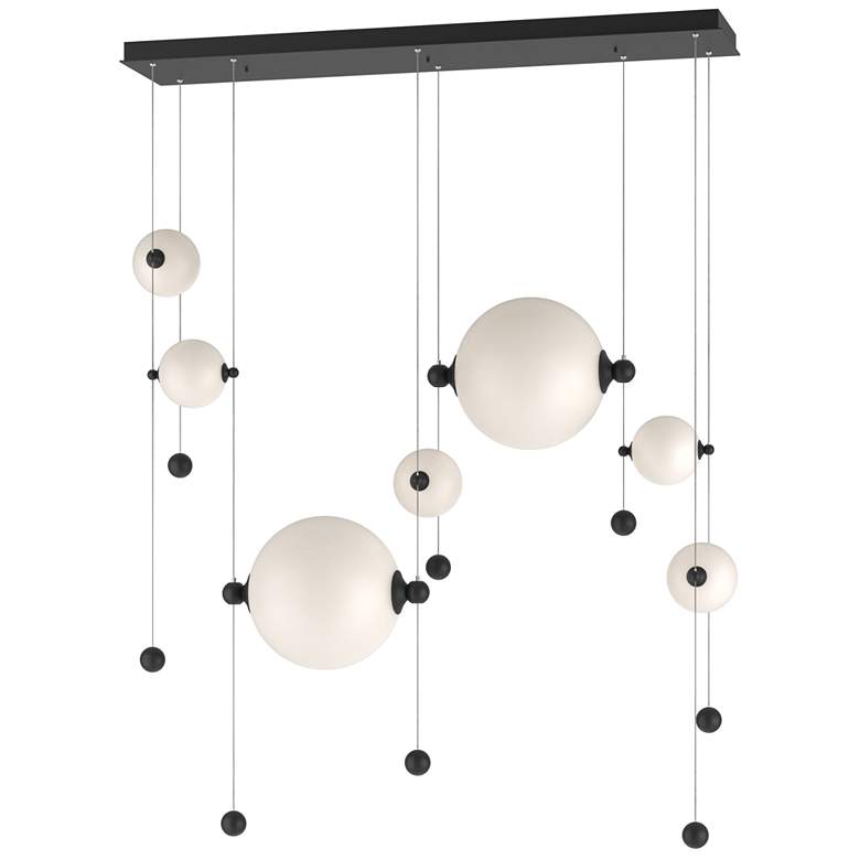 Image 1 Abacus 7-Light Double Linear LED Pendant - Black - Opal