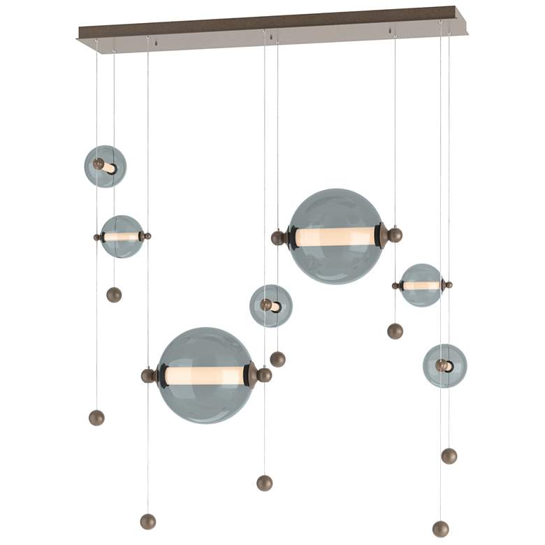 Image 1 Abacus 7-Light Double Linear LED Pendant - Bronze - Cool Grey
