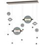Abacus 7-Light Double Linear LED Pendant - Bronze - Cool Grey