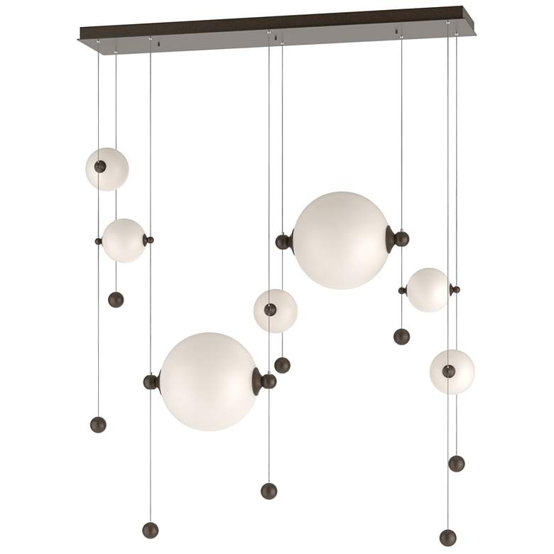 Image 1 Abacus 7-Light Double Linear LED Pendant - Bronze - Opal