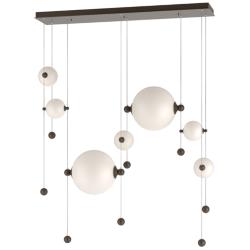 Abacus 7-Light Double Linear LED Pendant - Bronze - Opal