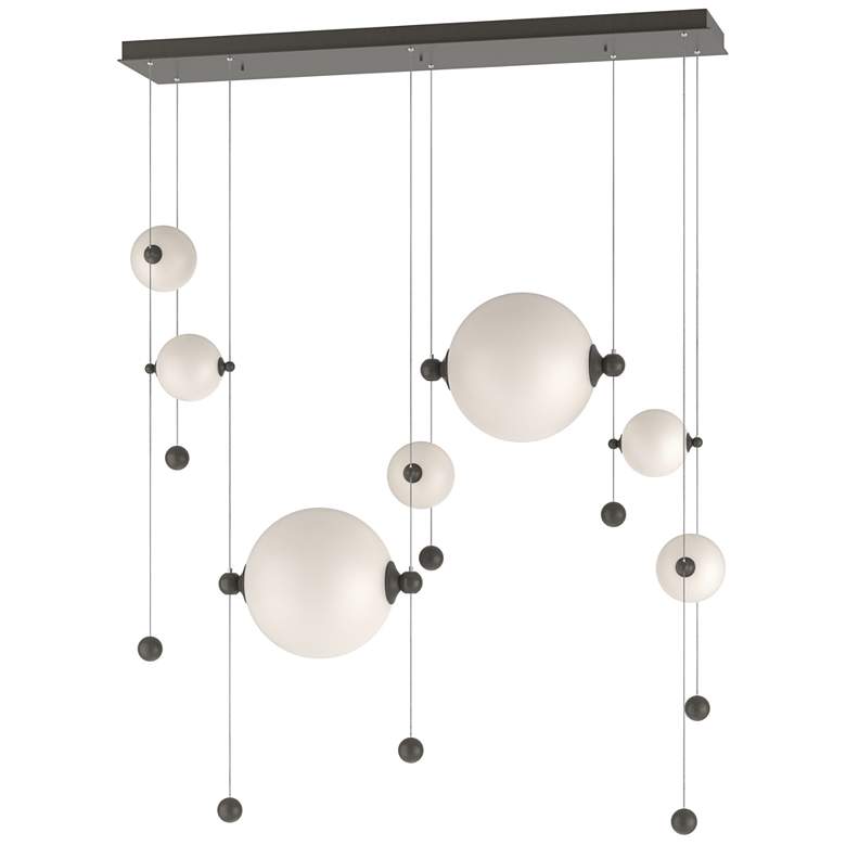 Image 1 Abacus 7-Light Double Linear LED Pendant - Dark Smoke - Opal