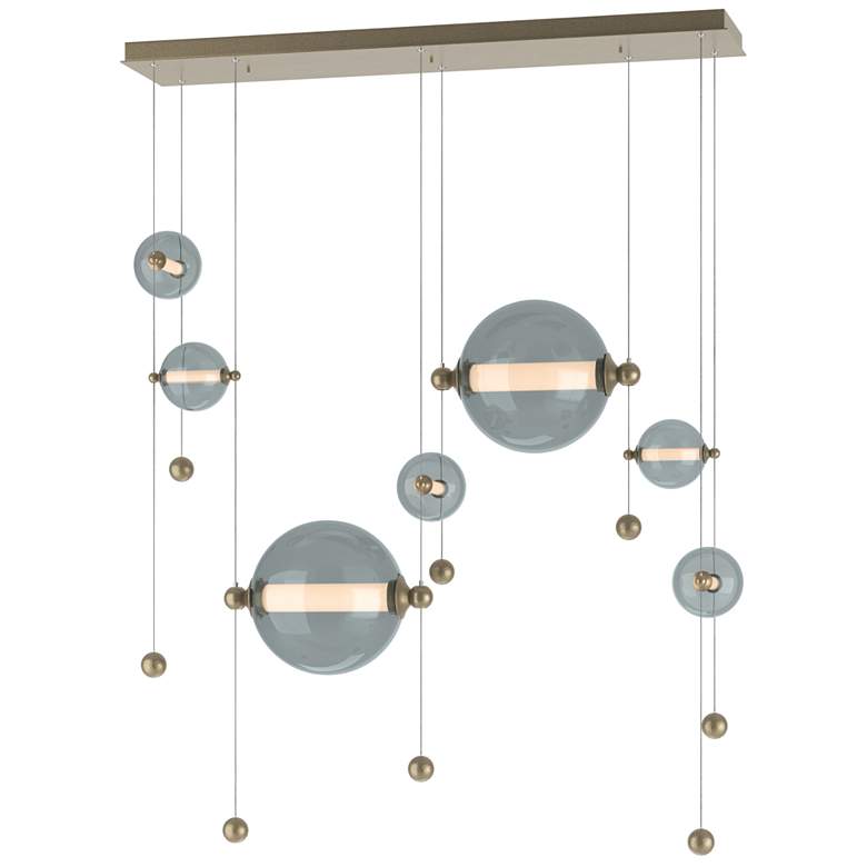 Image 1 Abacus 7-Light Double Linear LED Pendant - Gold - Cool Grey