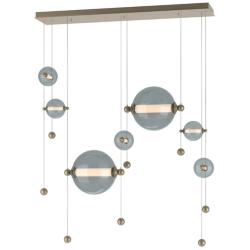Abacus 7-Light Double Linear LED Pendant - Gold - Cool Grey