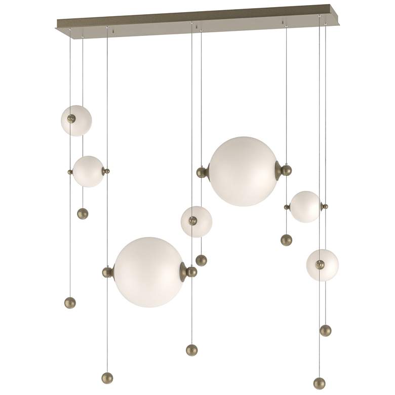 Image 1 Abacus 7-Light Double Linear LED Pendant - Gold - Opal