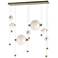 Abacus 7-Light Double Linear LED Pendant - Gold - Opal