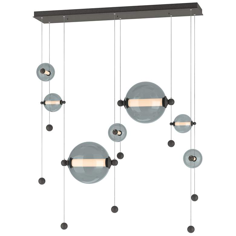 Image 1 Abacus 7-Light Double Linear LED Pendant - Iron - Cool Grey
