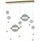 Abacus 7-Light Double Linear LED Pendant - Modern Brass - Cool Grey