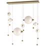Abacus 7-Light Double Linear LED Pendant - Modern Brass - Opal