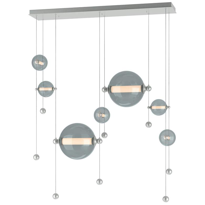 Image 1 Abacus 7-Light Double Linear LED Pendant - Platinum - Cool Grey