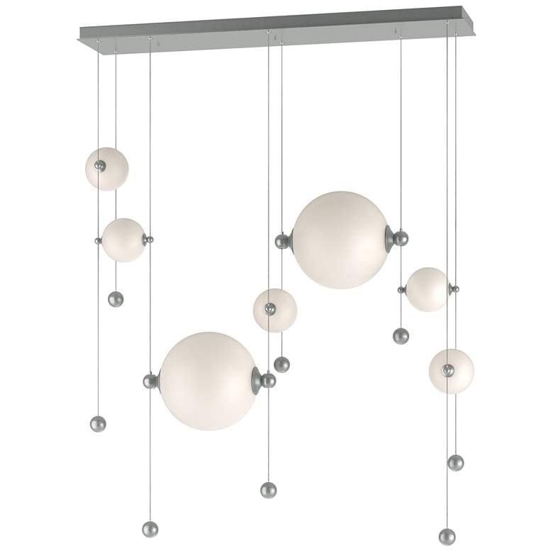 Image 1 Abacus 7-Light Double Linear LED Pendant - Platinum - Opal