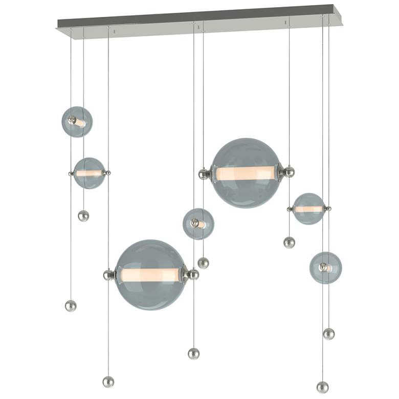 Image 1 Abacus 7-Light Double Linear LED Pendant - Sterling - Cool Grey
