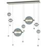 Abacus 7-Light Double Linear LED Pendant - Sterling - Cool Grey