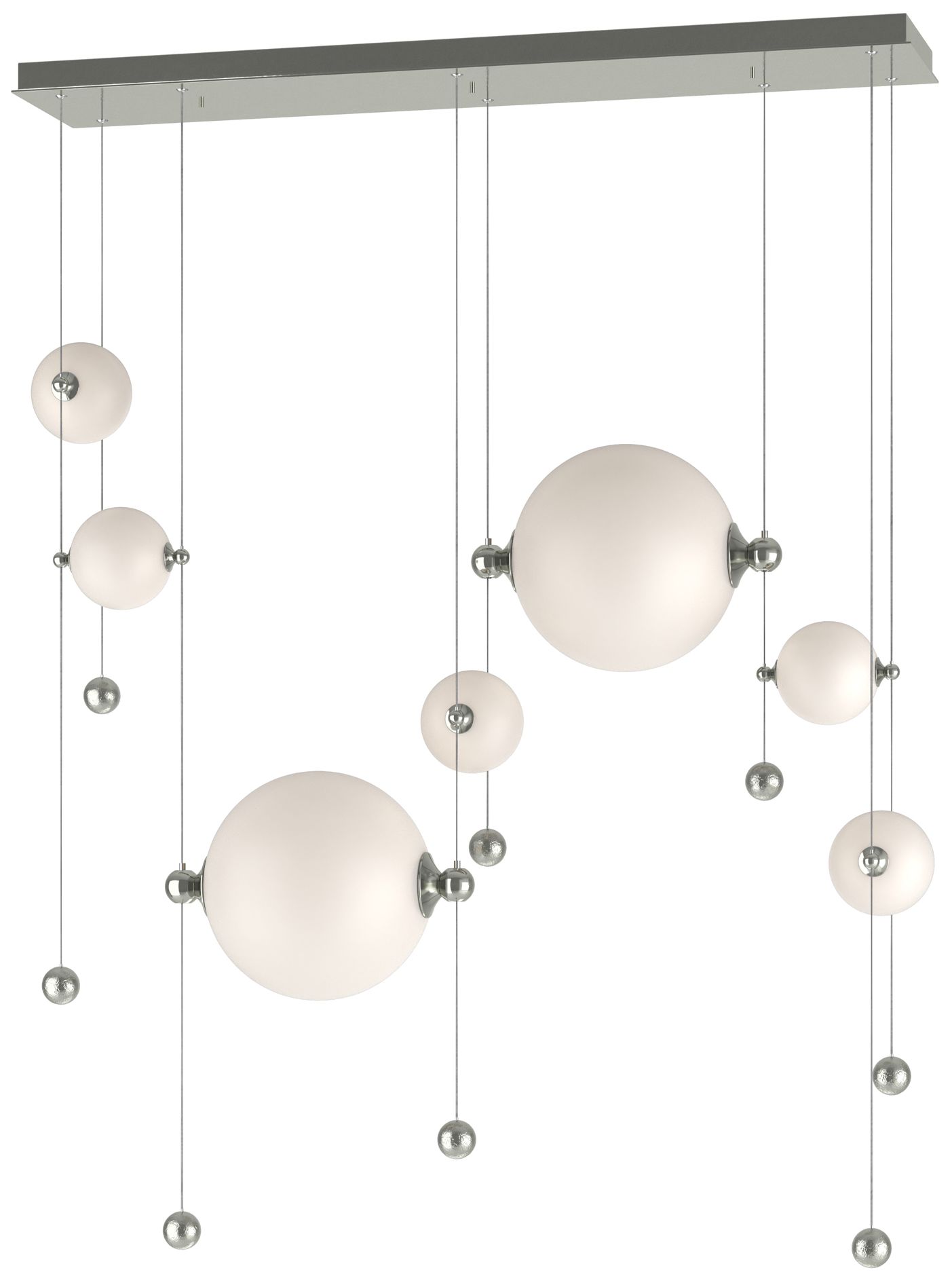 Abacus 7-Light Double Linear LED Pendant - Sterling - Opal - Made to Order