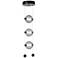 Abacus 8.8" Wide 3-Light Black Cool Grey Glass Pendant