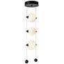 Abacus 8.8" Wide 3-Light Black Opal Glass Pendant