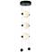 Abacus 8.8" Wide 3-Light Black Opal Glass Pendant
