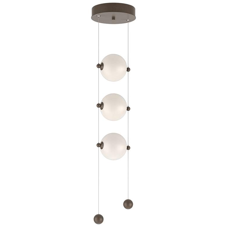 Image 1 Abacus 8.8 inch Wide 3-Light Bronze Standard LED Pendant With Opal Glass S