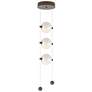 Abacus 8.8" Wide 3-Light Bronze Standard LED Pendant With Opal Glass S