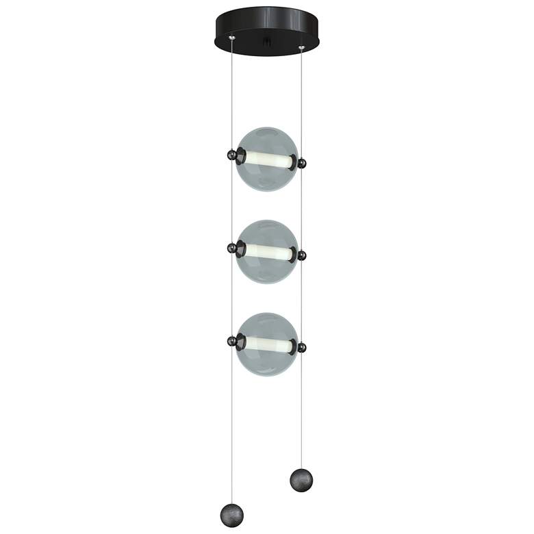 Image 1 Abacus 8.8 inch Wide 3-Light Ink Standard LED Pendant w/ Cool Grey Glass S
