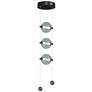 Abacus 8.8" Wide 3-Light Ink Standard LED Pendant w/ Cool Grey Glass S