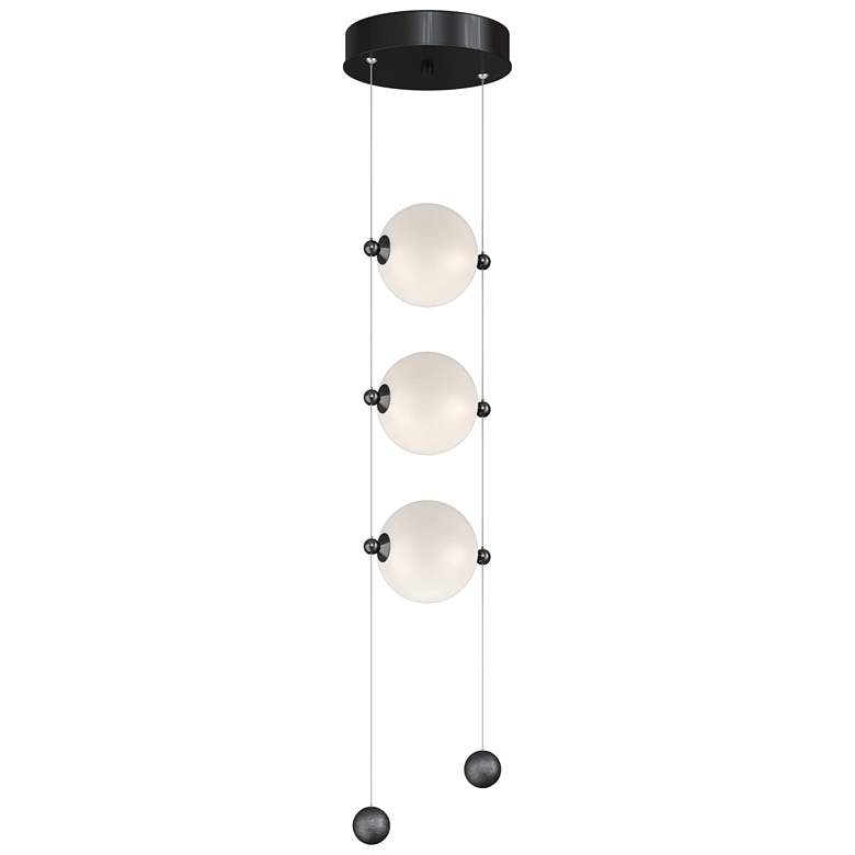 Image 1 Abacus 8.8" Wide 3-Light Ink Standard LED Pendant With Opal Glass Shad