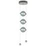 Abacus 8.8" Wide 3-Light Sterling Standard LED Pendant w/ Cool Grey Sh