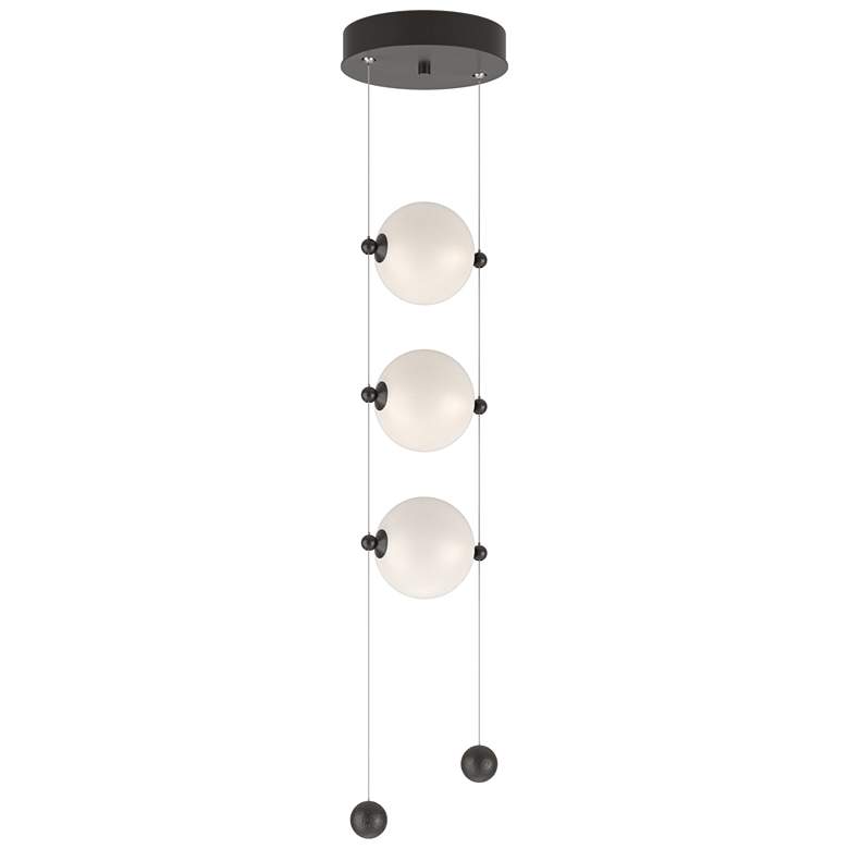 Image 1 Abacus 8.8"W 3-Light Oil Rubbed Bronze Standard LED Pendant w/ Opal Sh