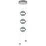 Abacus 8.8"W 3-Light Platinum Standard LED Pendant w/ Cool Grey Shade