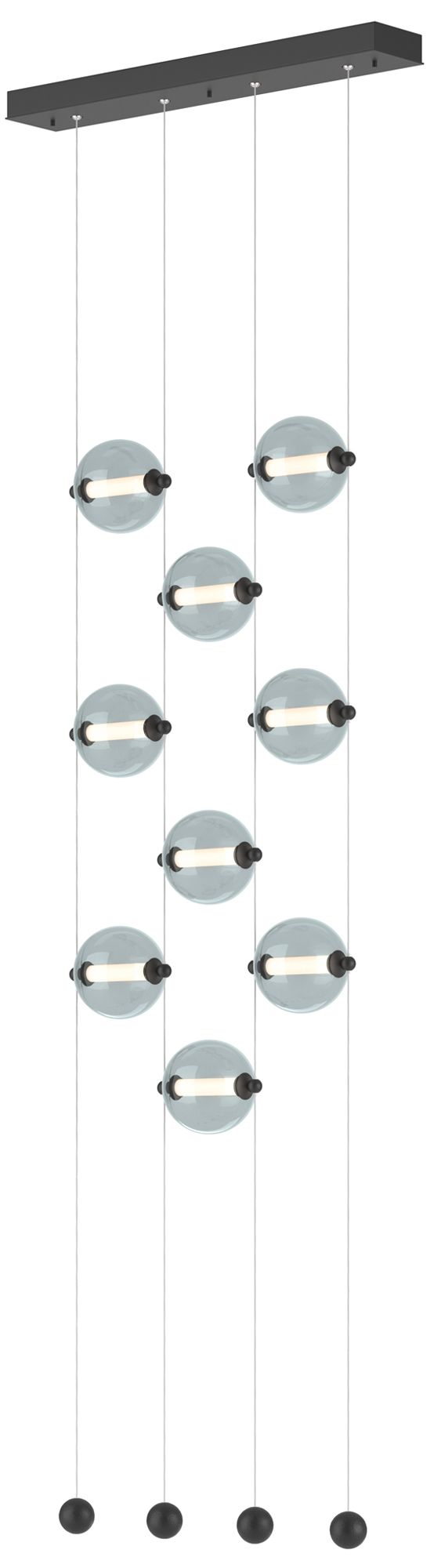 Abacus 9-Light Ceiling-to-Floor LED Pendant Black Cool Grey Made to Order