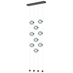 Abacus 9-Light Ceiling-to-Floor LED Pendant - Black - Cool Grey