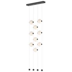 Abacus 9-Light Ceiling-to-Floor LED Pendant - Black - Opal