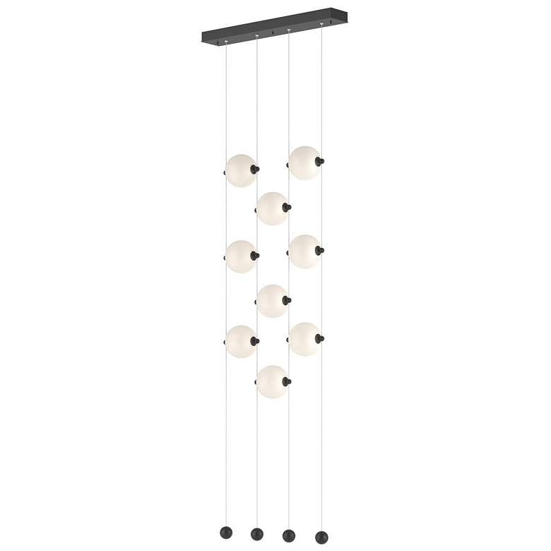 Image 1 Abacus 9-Light Ceiling-to-Floor LED Pendant - Black - Opal