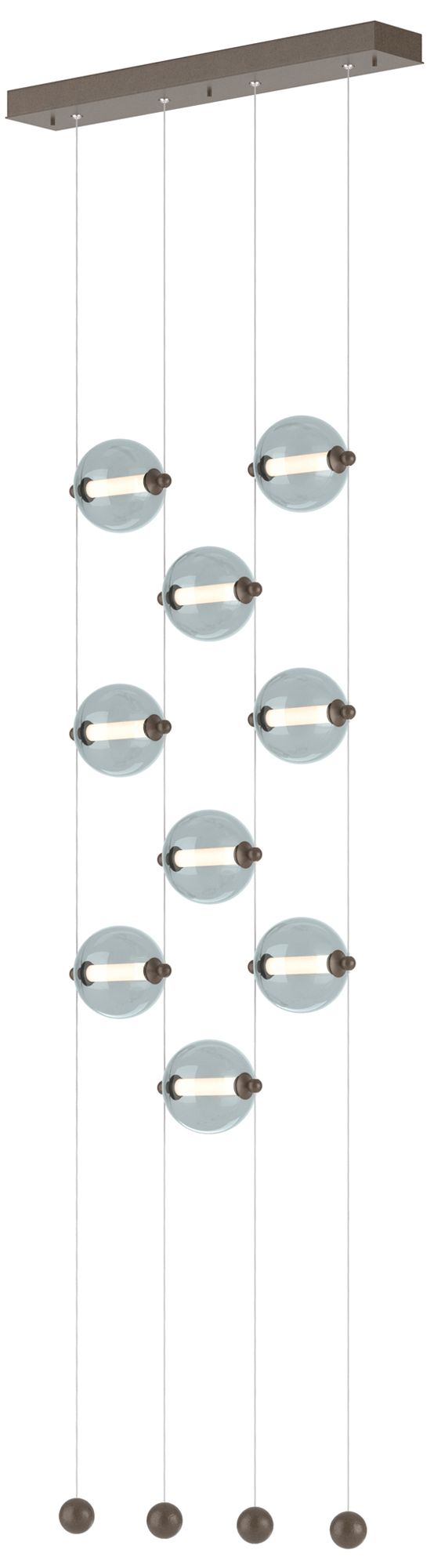 Abacus 9-Light Ceiling-to-Floor LED Pendant Bronze Cool Grey Made to Order
