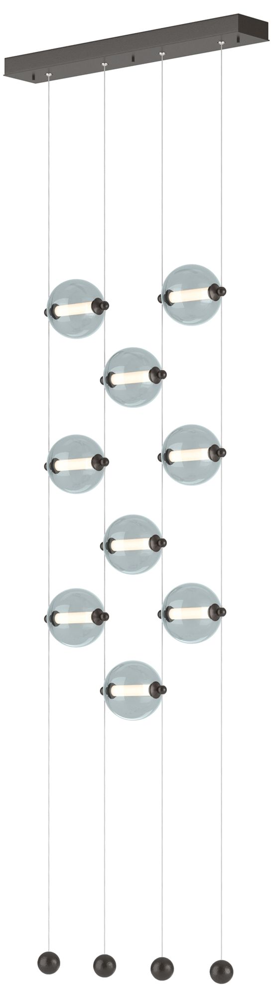 Abacus 9-Light Ceiling-to-Floor LED Pendant Bronze Cool Grey Made to Order