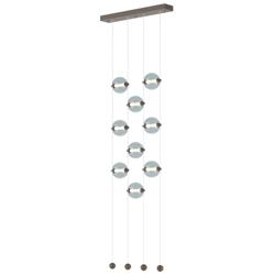 Abacus 9-Light Ceiling-to-Floor LED Pendant - Bronze - Cool Grey