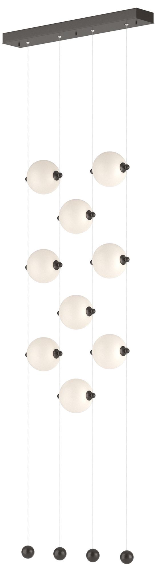 Abacus 9-Light Ceiling-to-Floor LED Pendant Bronze Opal Made to Order