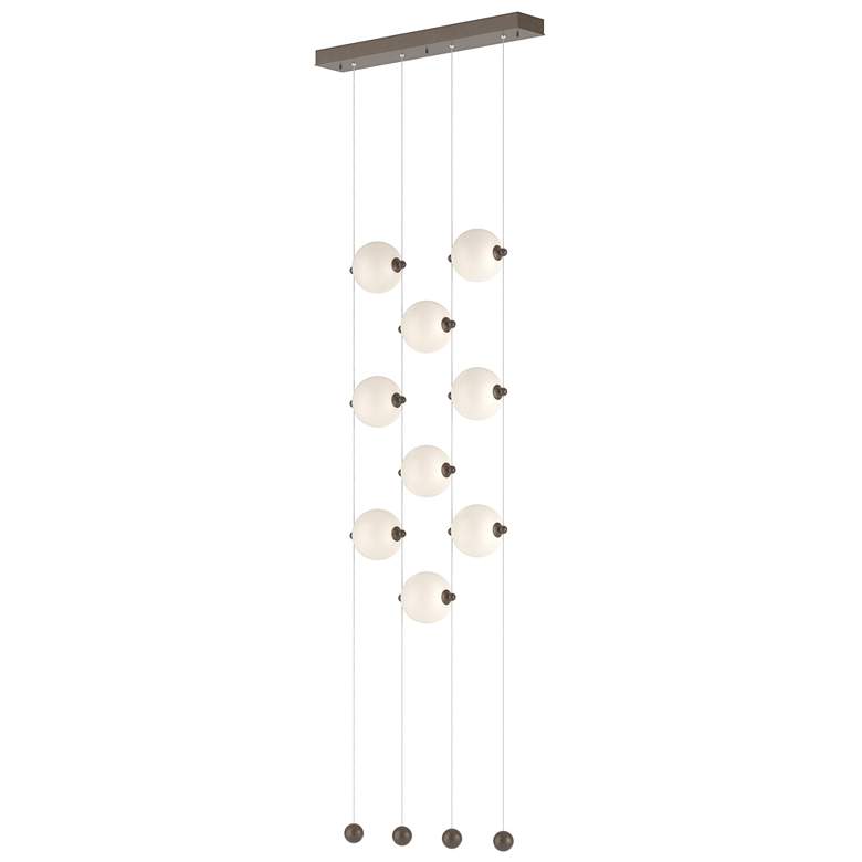 Image 1 Abacus 9-Light Ceiling-to-Floor LED Pendant - Bronze - Opal
