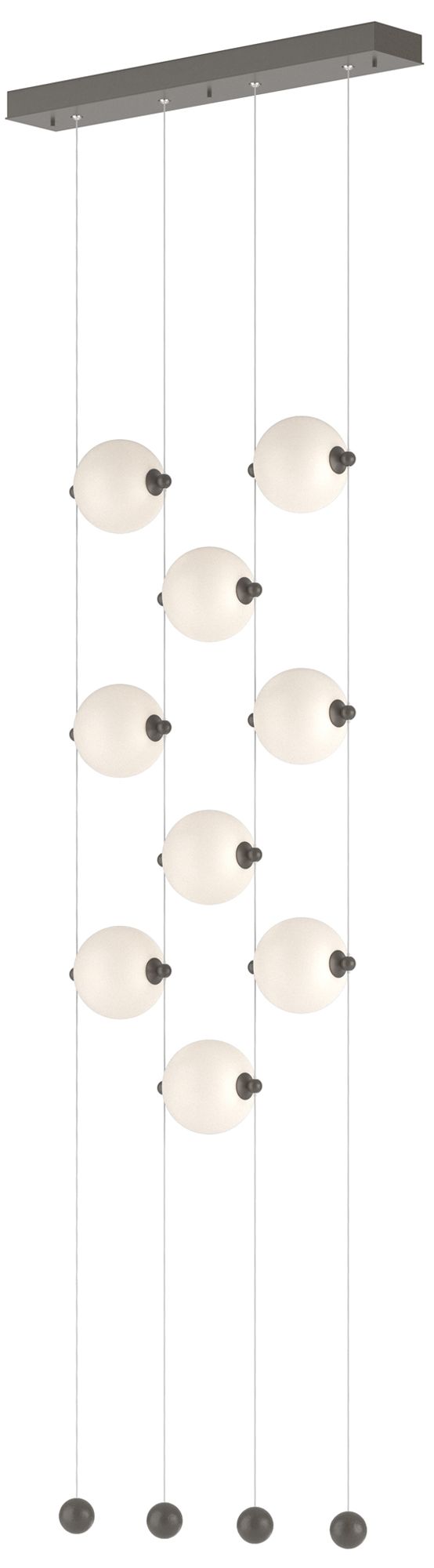 Abacus 9-Light Ceiling-to-Floor LED Pendant Dark Smoke Opal Made to Order