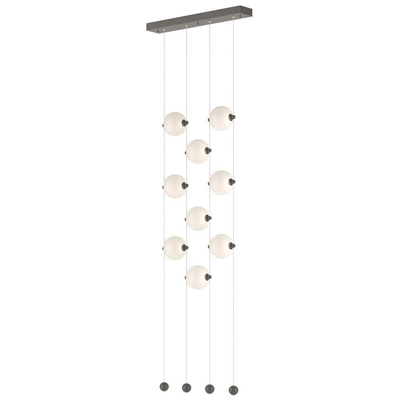 Image 1 Abacus 9-Light Ceiling-to-Floor LED Pendant - Dark Smoke - Opal