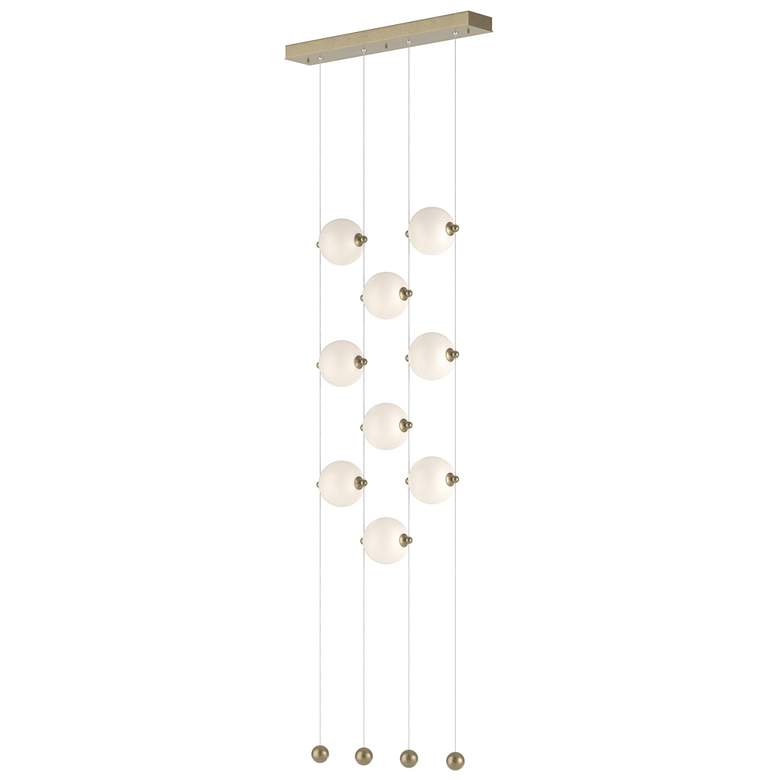 Image 1 Abacus 9-Light Ceiling-to-Floor LED Pendant - Gold - Opal